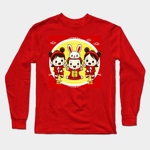 Gong Xi Fai Cai! Celebrate the Year of the Rabbit Long Sleeve T-Shirt by sadfwer